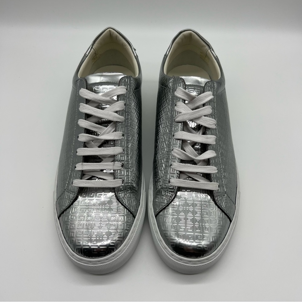Givenchy URBAN STREET Women’s Sneakers Silver Leather Size 40 US 10
